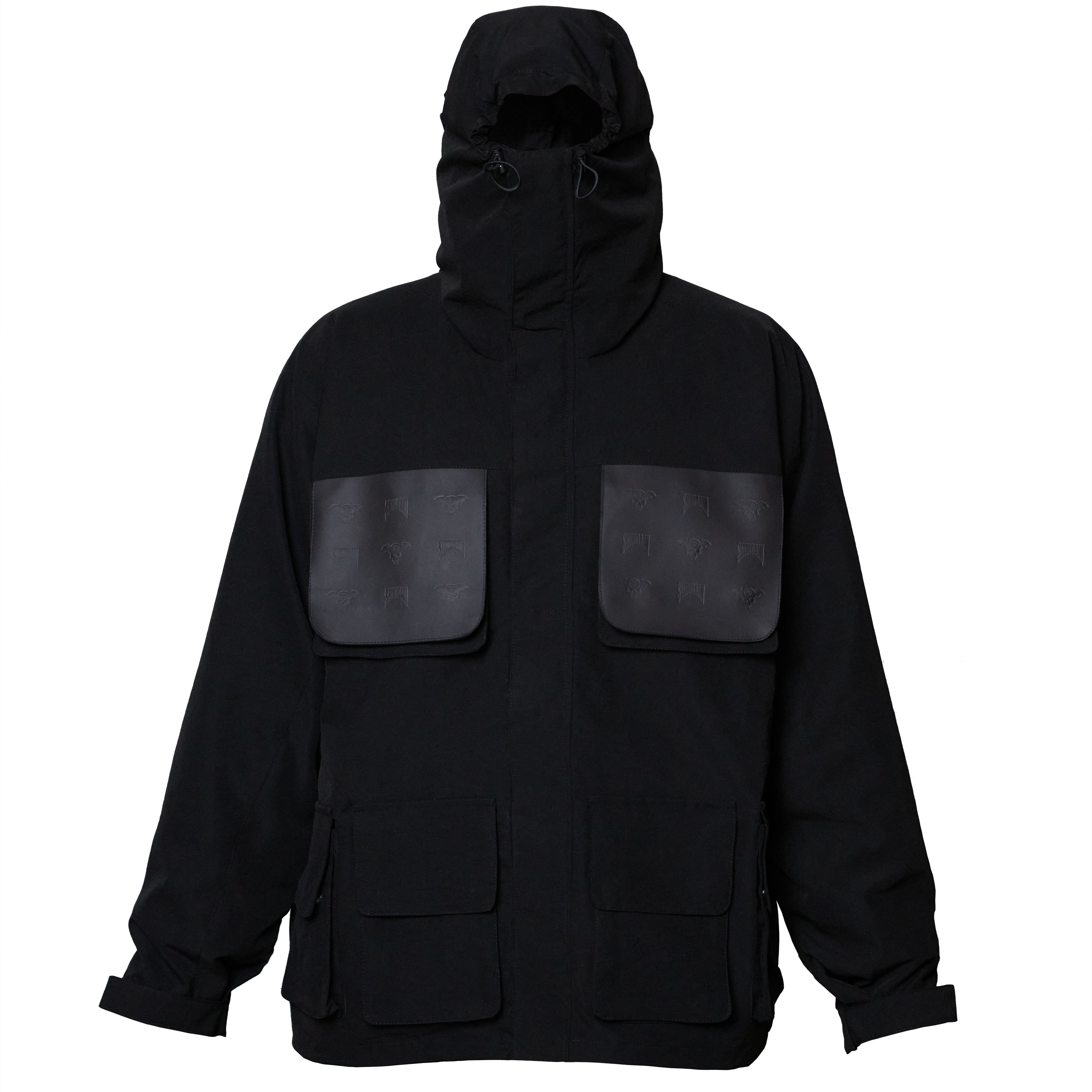 MULTI-POCKET MONOGRAM WINDBREAKER - GRAY