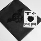 PRE-ORDER COAT OF ARMS DOUBLE WAISTED SHORTS - BLACK