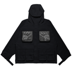 MULTI-POCKET MONOGRAM WINDBREAKER - GRAY