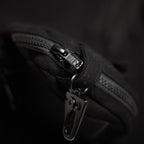 Shinigami Couture cargo shorts YKK zipper and metal clasp hardware detail